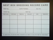 Nest Box Breeding Record Cards