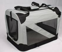 Dog Or Cat Grey Collapsible Pet Carrier with Carry Bag (Large)