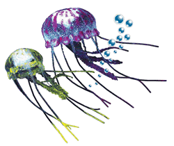 FRF-547 PURPLE/YELLOW GLOWING EFFECT JELLYFISH