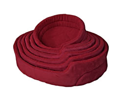 LB-408F OVAL SUEDE BURGUNDY BED