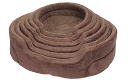 LB-409E LAZYBONES 30" OVAL BROWN SUEDE DOG BED