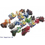 COTTON ROPE BONE DOG PULL  IN 4 ASSORTED COLOURS