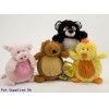 4 ASST CHUBBY SITTING PET TOY  W/SQUEAKER ON HANG CARD