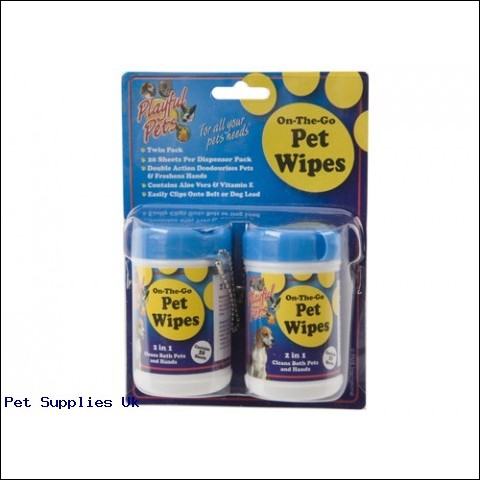 2CANS 20SHEET 'ON-THE-GO' PET  WIPES ON SLIDE-ON BLISTER CARD