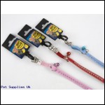 CAT COLLAR SHINY FINISH WITH  BELL & DIAMANTE 3ASST COLOURS