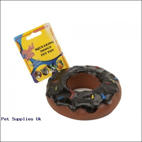 14.5CM JUMBO SQUEEZING PET TOY  DONUT ON HANGING CARD