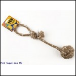 NATURAL ROPE DOG PULL  WITH HANGING CARD