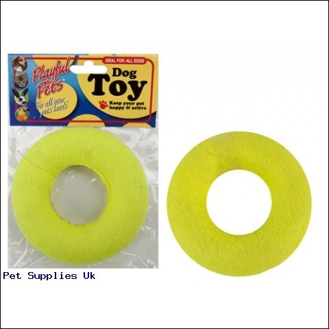 DOUGHNUT SHAPE DOG TOY COVERED  IN TENNIS BALL MATERIAL PBHC
