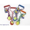 TWIN STRING HANDLE ROPE TOY  W/TENNIS BALL
