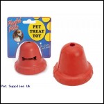 RUBBER BELL FOOD TREAT TOY  EACH PC WITH HEADER CARD