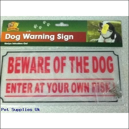 Beware Of The Dog Dogs Warning Caution Sign Notice Plastic Pre-drilled & Screws