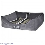 Snug and Cosy Grey Stripe Rectangle Dog Bed 22 inch