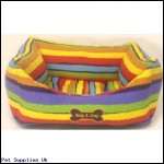 Snug and Cosy Rainbow Stripe Dog Bed 36 inch
