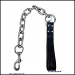 Extra Heavy Duty Thick Dogs Chain Lead with Leather Handle 27 inch