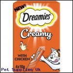 DREAMIES Creamy Adult Cat & Kitten Treats with Tasty Chicken, 40g